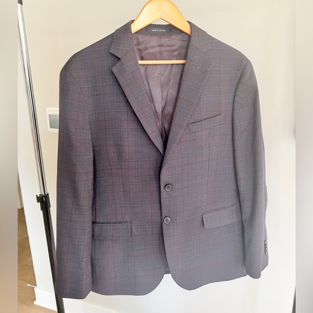 Kenneth Cole Dark Plaid Blazer